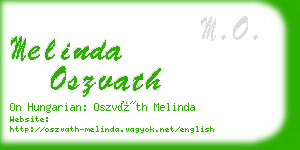 melinda oszvath business card